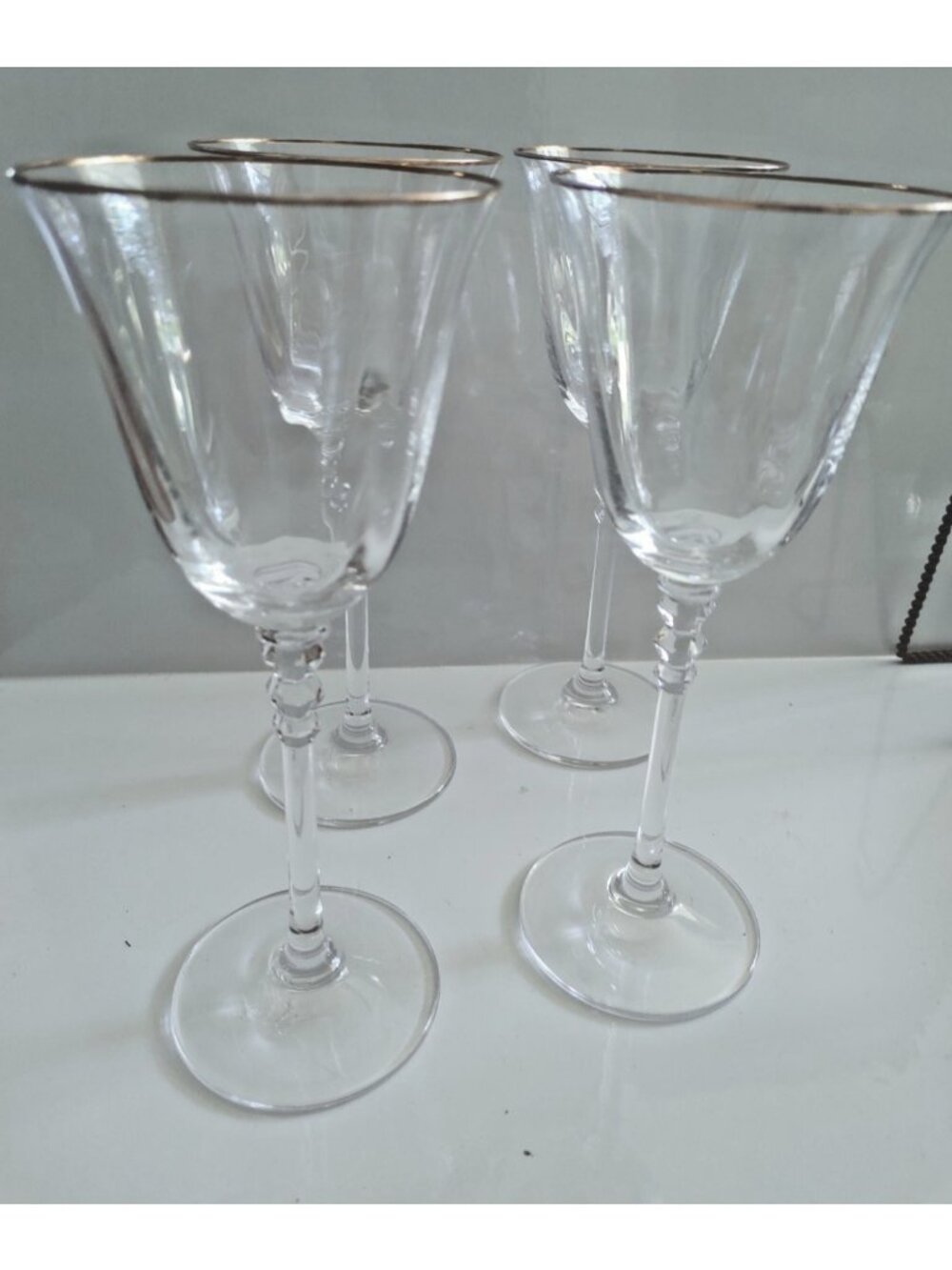Mikasa Sonata Gold Wine Glass 8" Tall set of 4